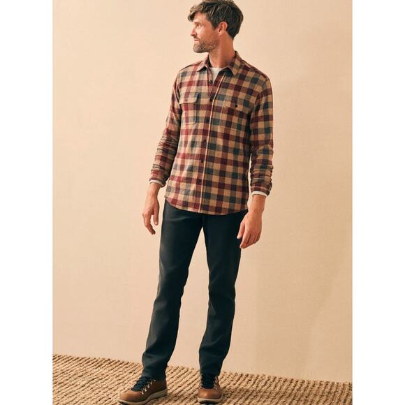 Faherty Legend Sweater Shirt in Sky Peak Buffalo - Picture 2 of 3